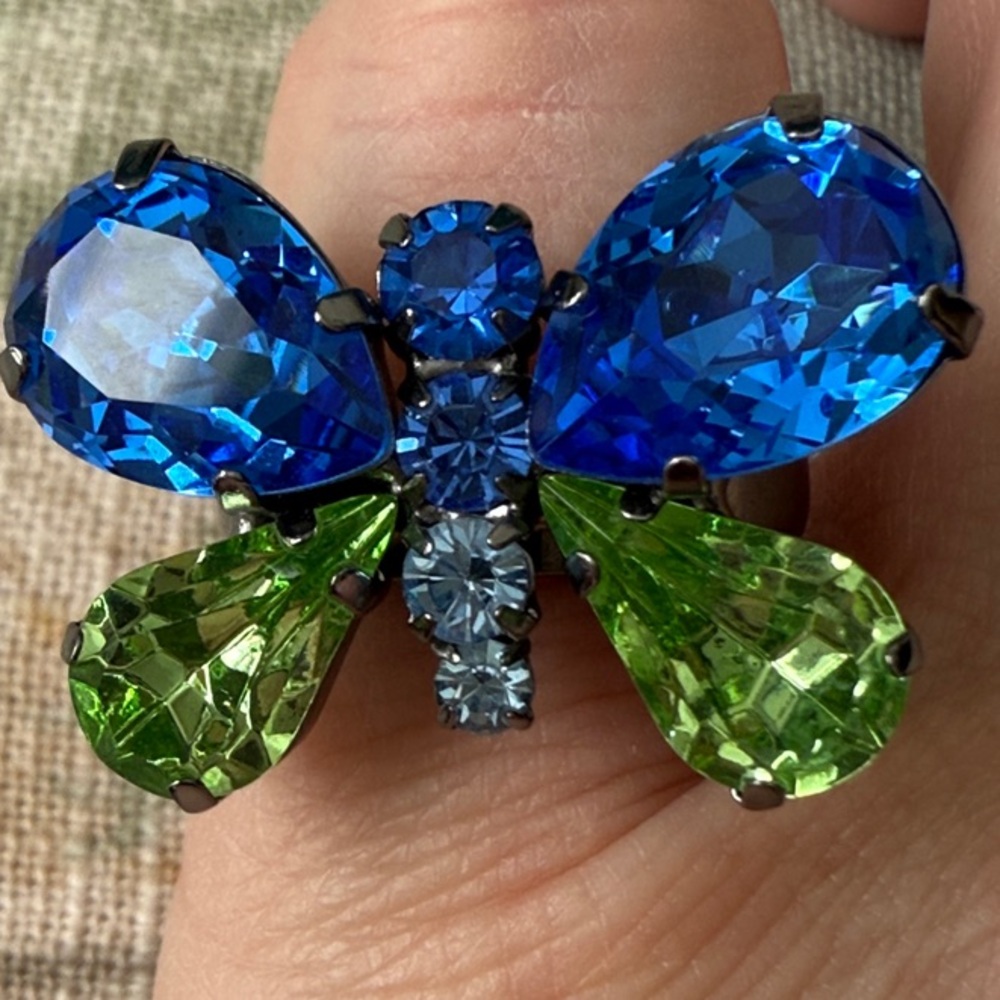 Coach Blue and Green Butterfly Ring